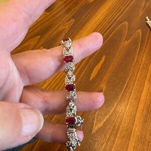 Vintage ruby and rhinestone bracelet excellent condition